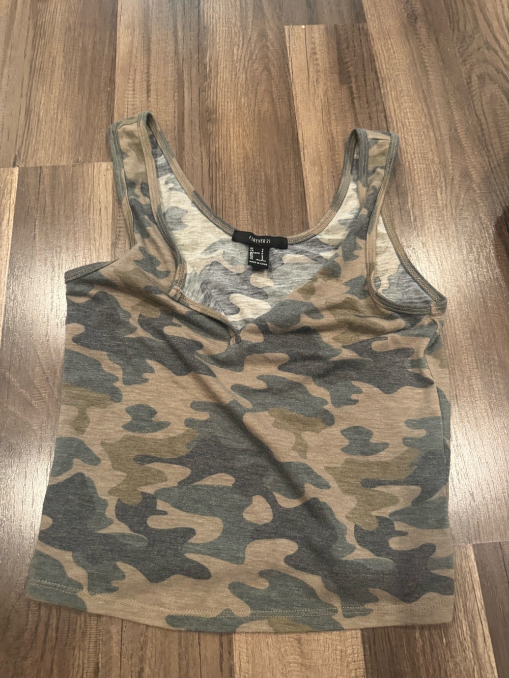 Forever 21 Camo Scoop Tank